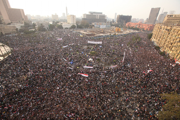 Revolutionair Caïro: sfeerbeeld vanop Tahrirplein