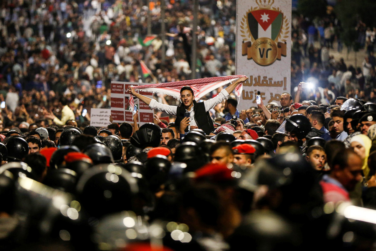 Jordaniërs houden protest vol