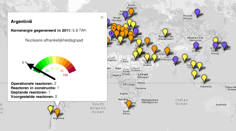 Kernenergie wereldwijd in kaart