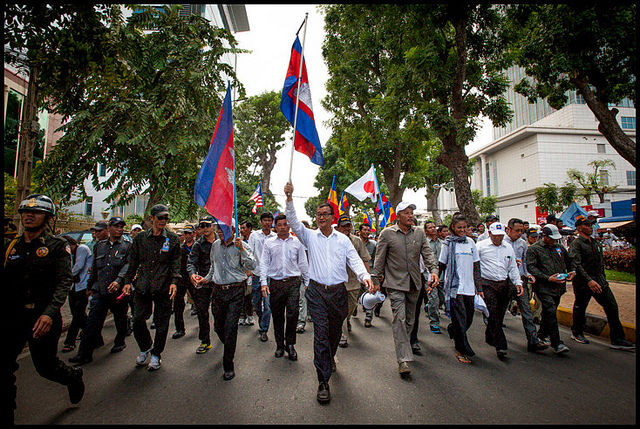 Aanhoudende protesten in Cambodja
